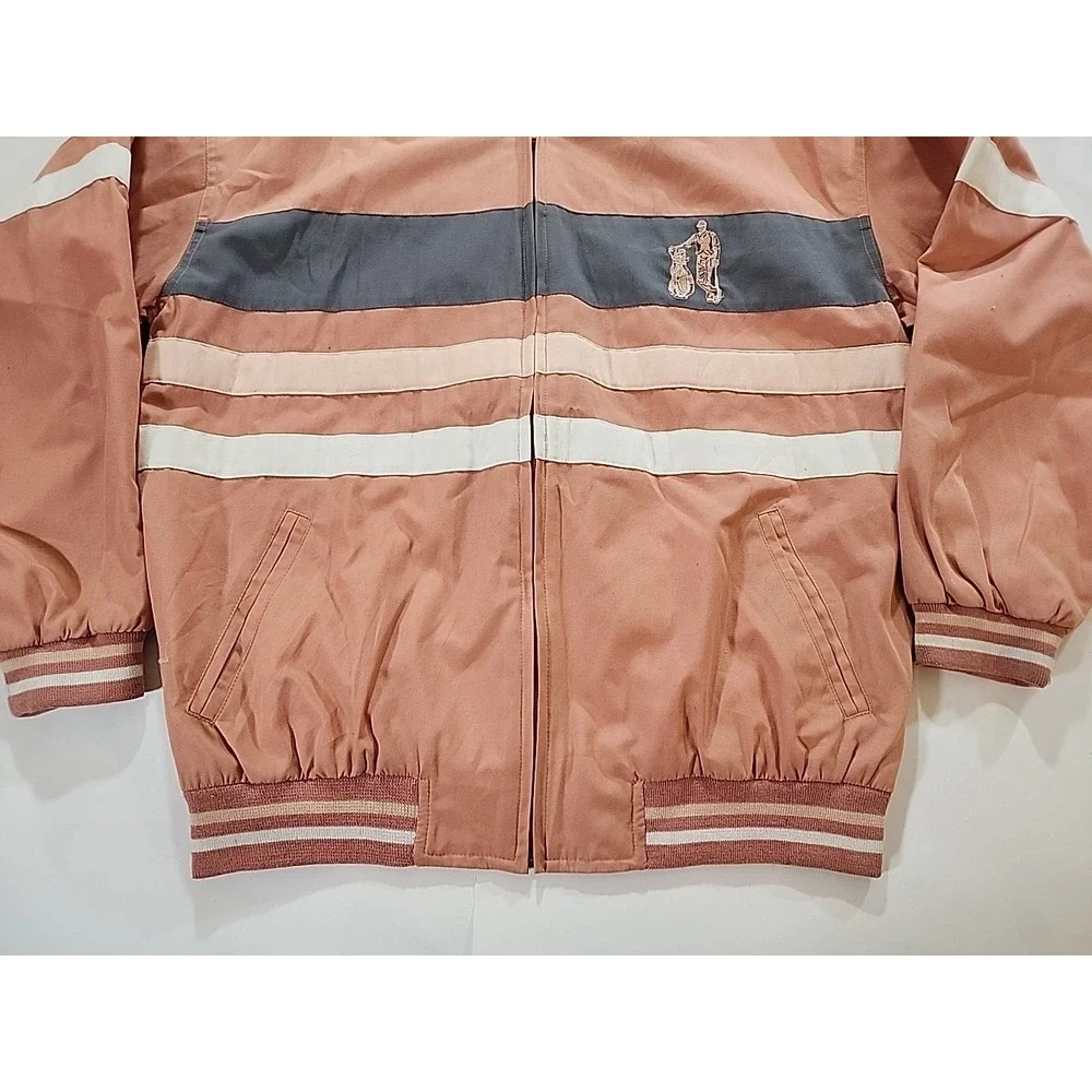 Vintage Gabicci Color Block‎ Bomber Jacket Retro Striped Casual Coat Lg